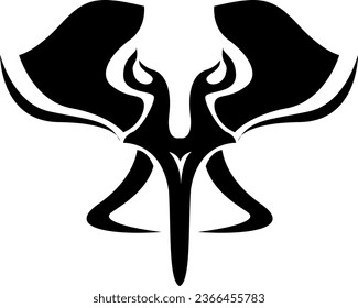Tatuaje de la cabeza elefante, ilustración del tatuaje, vector sobre un fondo blanco.