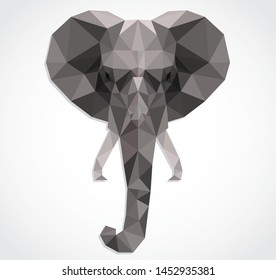 elephant head triangle geometric design