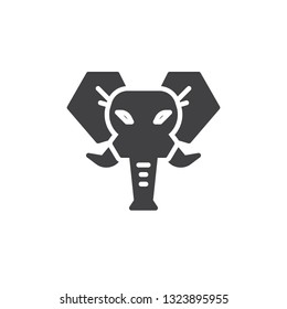 Elephant head vector icon. filled flat sign for mobile concept and web design. Elephant animal glyph icon. Wild animals symbol, logo illustration. Pixel perfect vector graphics