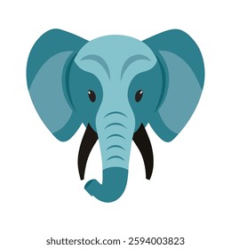 elephant head vector icon on white background