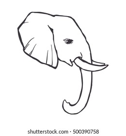 Elephant head. Vector illustration