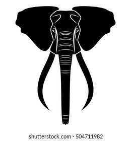Elephant head. Vector illustration