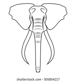 Elephant head. Vector illustration