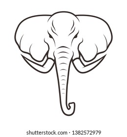 Elephant head vector illustration for logo, symbol, and icon