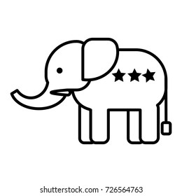 elephant head vector line icon, sign, illustration on background, editable strokes