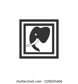 elephant head vector logo design