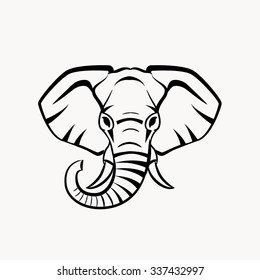 Elephant head, vector logo design element. 