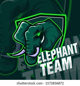 elephant head vector mascot logo design vector with modern illustration concept style for emblem and tshirt printing. elephant illustration for sport and team.