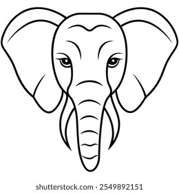 elephant head of a vector silhouette