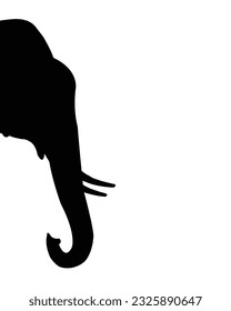 Elephant Head vector Silhouette, Elephant Head design for Poster, Wall, Home, Glass, Windows, Doors, vehicles. Elephant Head vector icon.