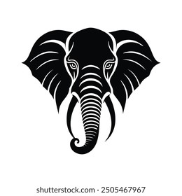 Elefant Kopf Vektor Silhouette, Elefant Kopf Silhouette Vektorgrafik, Linie Kunst, Set von Elefant Kopf Silhouette, Vektorgrafik.
