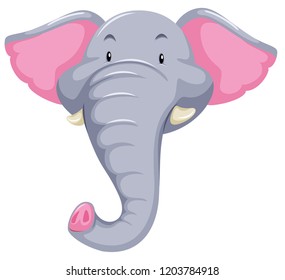Elephant head white background illustration