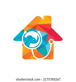 Elephant health and clinic vector logo design template.	