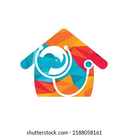 Elephant health and clinic vector logo design template.	
