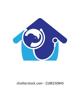 Elephant health and clinic vector logo design template.	