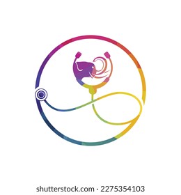 Elephant health and clinic vector logo design template.
