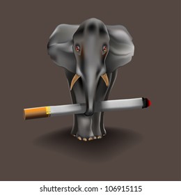 The elephant is heavy. It is difficult to bear his habit.