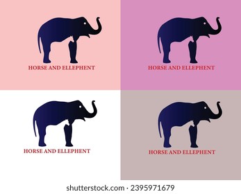 elephant and hoarse design logo design for your business 