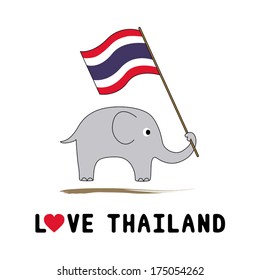 Elephant hold Thai flag for background and decoration.
