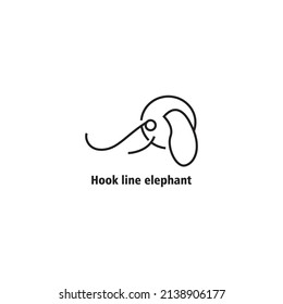 diseño vectorial de la línea del logotipo de gancho elefante