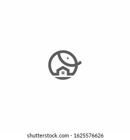 Elephant and house logo design vector