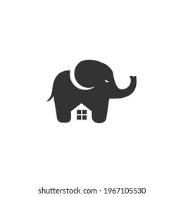 elephant house logo vector and icon