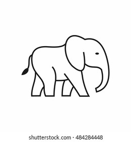 Elephant Icon Animal Thin Line Design Stock Vector (Royalty Free ...