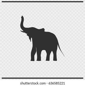 elephant icon black color on transparent background