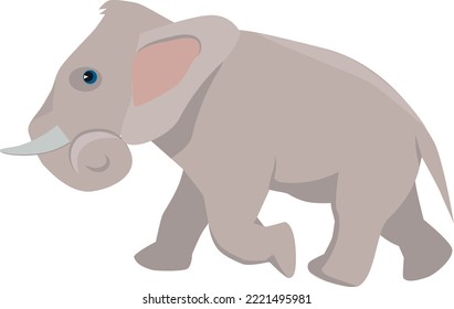 Elephant icon. Cute zoo animal. Wild fauna