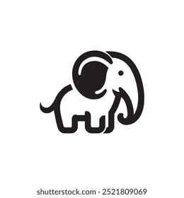 O design do ícone de elefante incorpora uma mistura de força, sabedoria e serenidade. Este ícone apresenta um esboço minimalista de um elefante, capturando sua grande estatura e características distintivas com limpo.