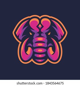 Elephant icon design on dark background