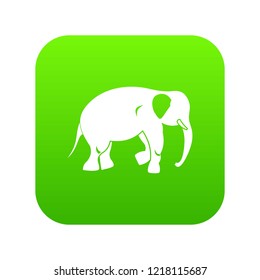 Elephant icon digital green for any design isolated on white vector illustration