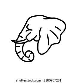 Elephant icon - editable stroke