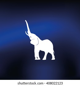 Elephant icon. Flat animal illustration.