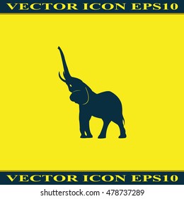 Elephant icon. Flat animal illustration.
