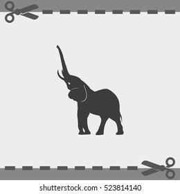 Elephant icon. Flat animal illustration.