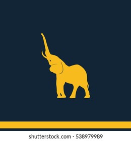 Elephant icon. Flat animal illustration.