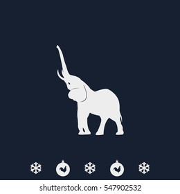 Elephant icon. Flat animal illustration.