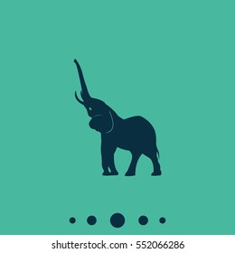 Elephant icon. Flat animal illustration.