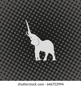 Elephant icon. Flat animal illustration.