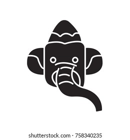 elephant icon flat black  
