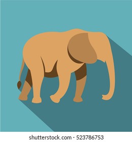 Elephant Icon. Flat Illustration Of Elephant Vector Icon For Web Isolated On Baby Blue Background