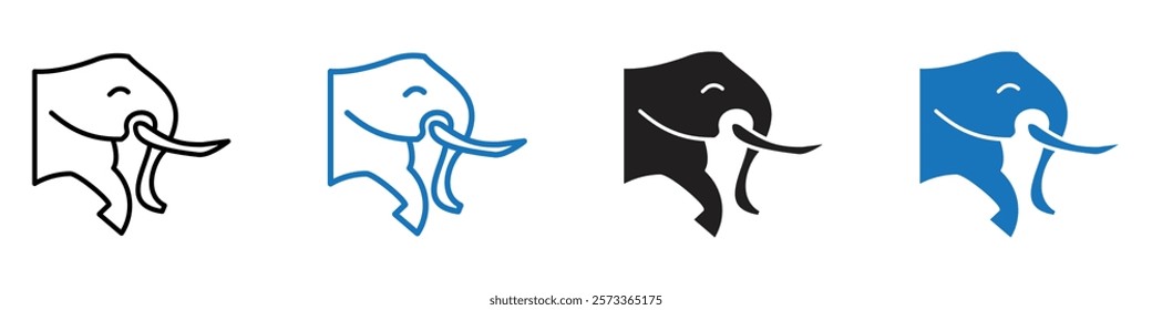 Elephant icon Flat line symbol