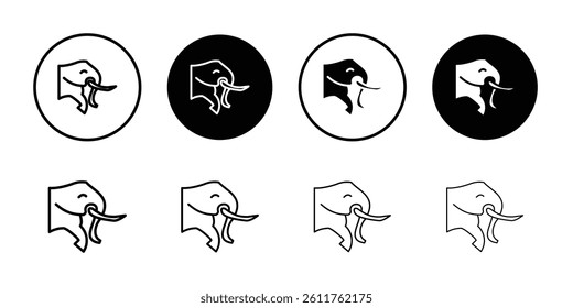 Elephant icon Flat line symbol