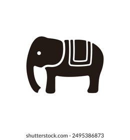 Icono de elefante. Versión de silueta plana.