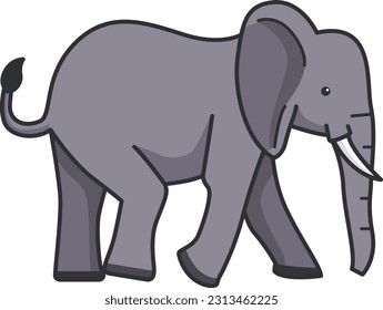 Elephant icon in flat style. Animal vector illustration on white isolated background.