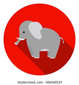 Elephant icon in flat style isolated on white background. Animals symbol vector illustration.