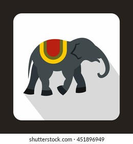 Elephant icon in flat style on a white background