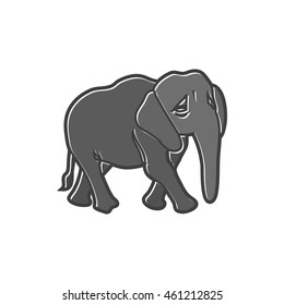 Elephant icon in flat style on a white background