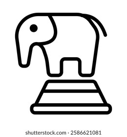 Elephant icon illustration in line style. Perfect for website mobile app presentation. Suitable for any user interface and user experience